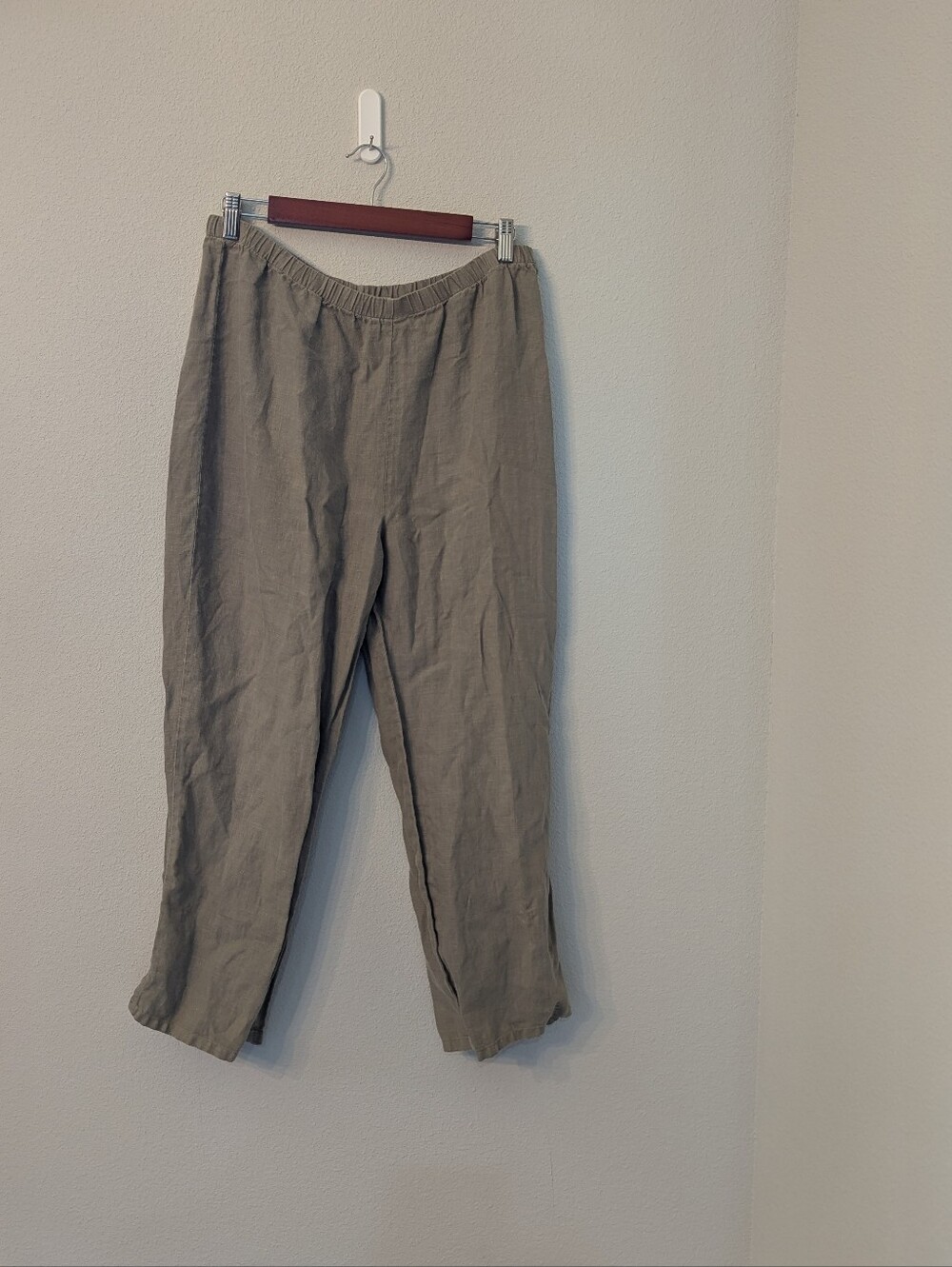 Russ Berens Cropped Linen Tan Pants